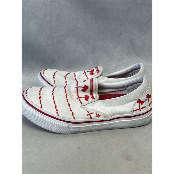 In-N-Out Burger Slip On Canvas Shoes Mens US 7 UK 6 White and Red Palm Trees - Picture 5 of 16